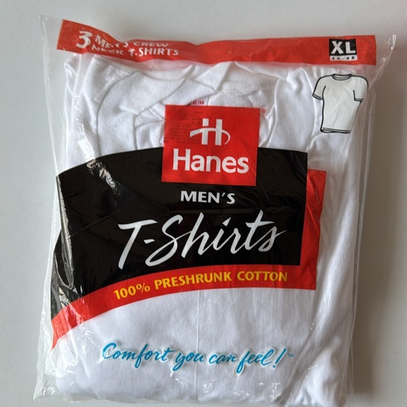 NEW Hanes Men’s Preshrunk Cotton Crew & V-Neck T-Shirts - 12 Shirts - Picture 4 of 6